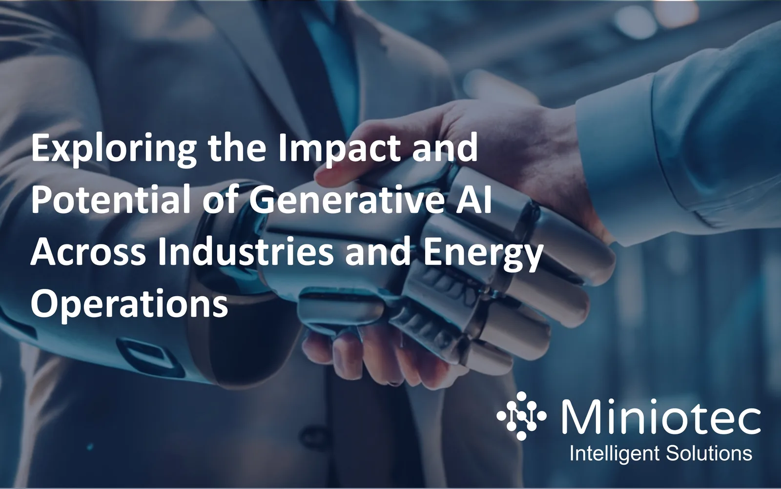 A digital handshake between human and AI, emphasising trust, ethics and transparency - Miniotec