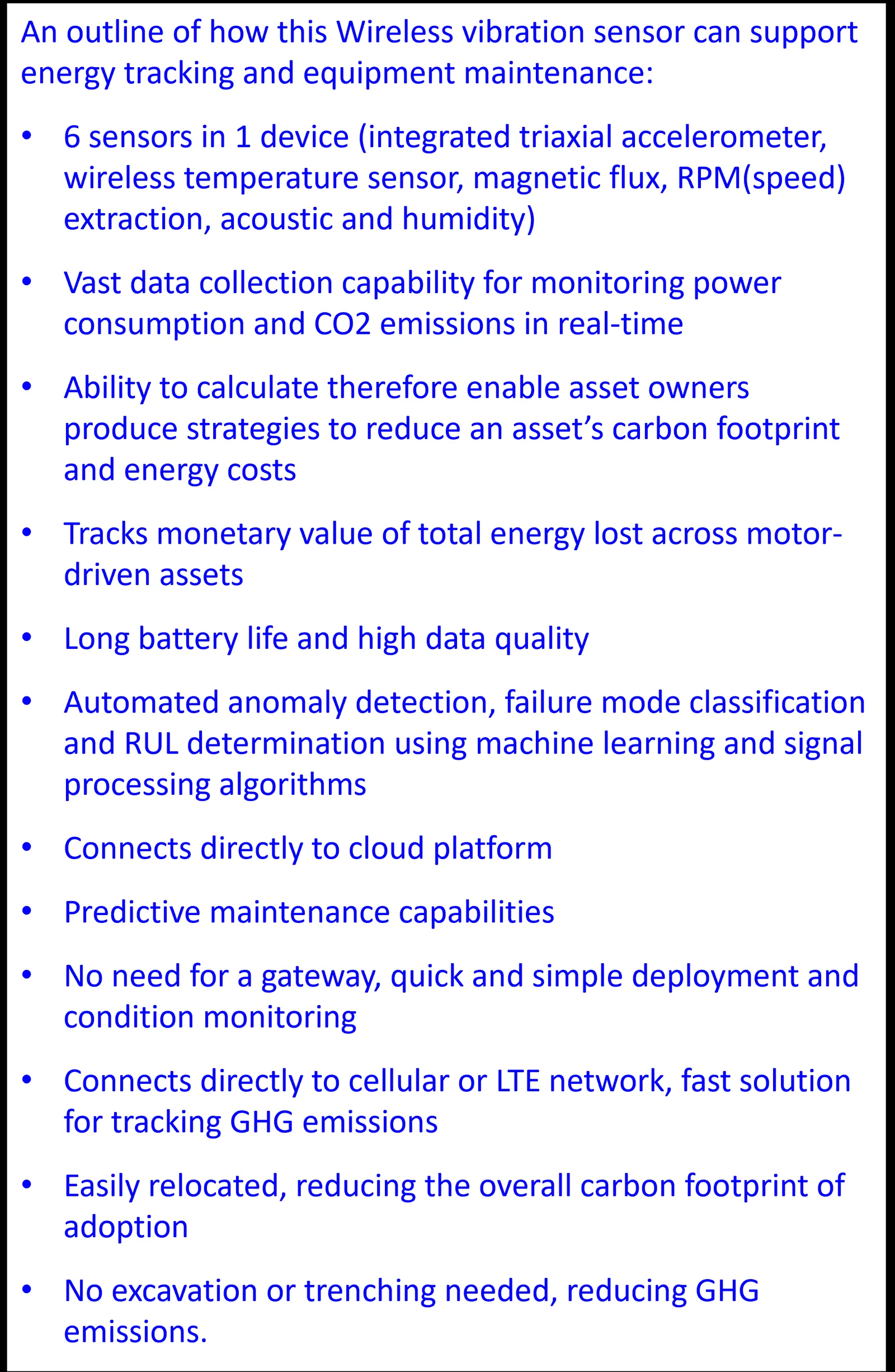 How the wireless vibration sensor differentiates to support GHG and CO2 tracking and equipment maintenance - Miniotec