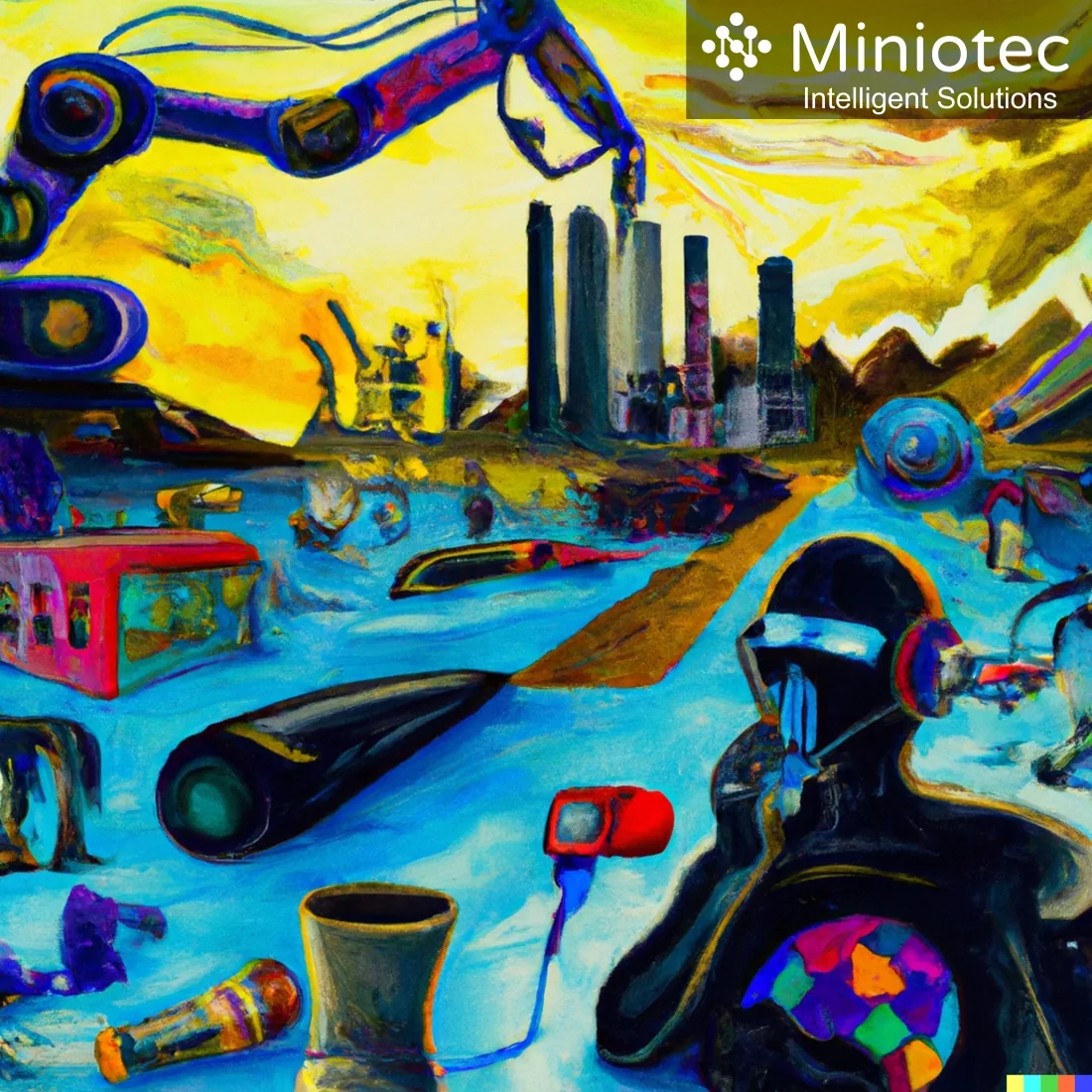DALL·E 2023 - A Surrealism Painting of Industry 5.0 v6 - Miniotec