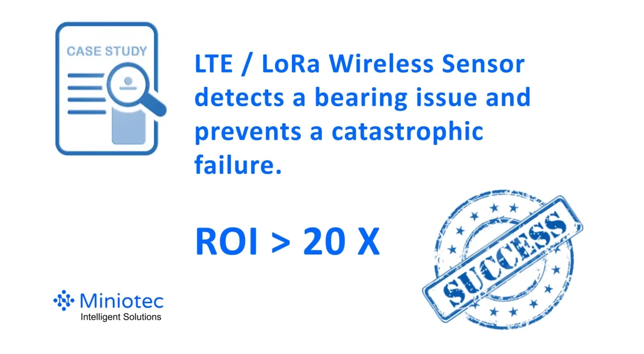 Wireless Vibration Sensor Detects a Bearing Issue Preventing a Catastrophic and Costly Failure - Miniotec
