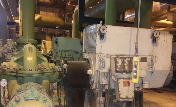 Thermal power plant where Miniotec IIoT sensors detected a vane pump failure